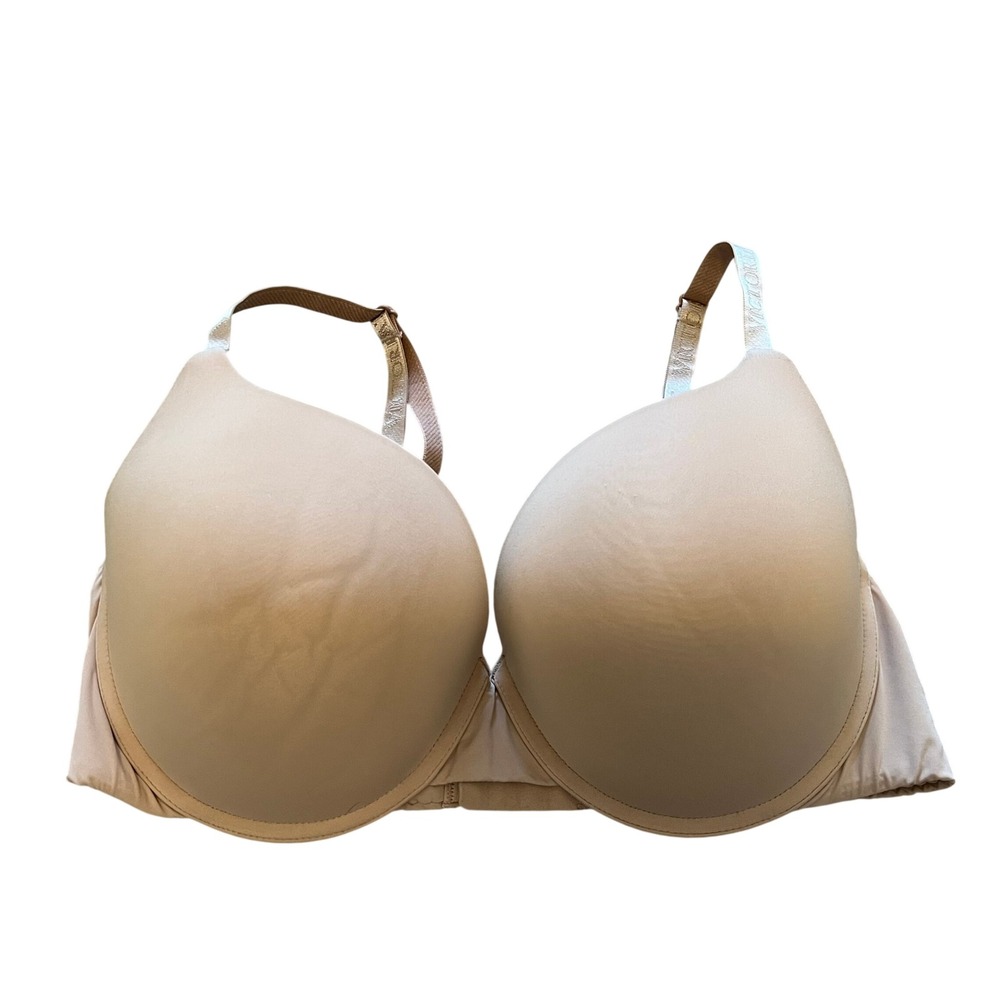 Victorias Secret T-Shirt Bra 38D Nude Beige Logo Straps 417619-SFX Full Coverage